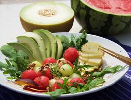 Melonen - Rucola Salat - ein bunter Sommergenuss